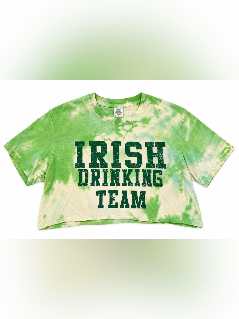 Irish Drinking Team Tie-Dye Crop Tee - Green